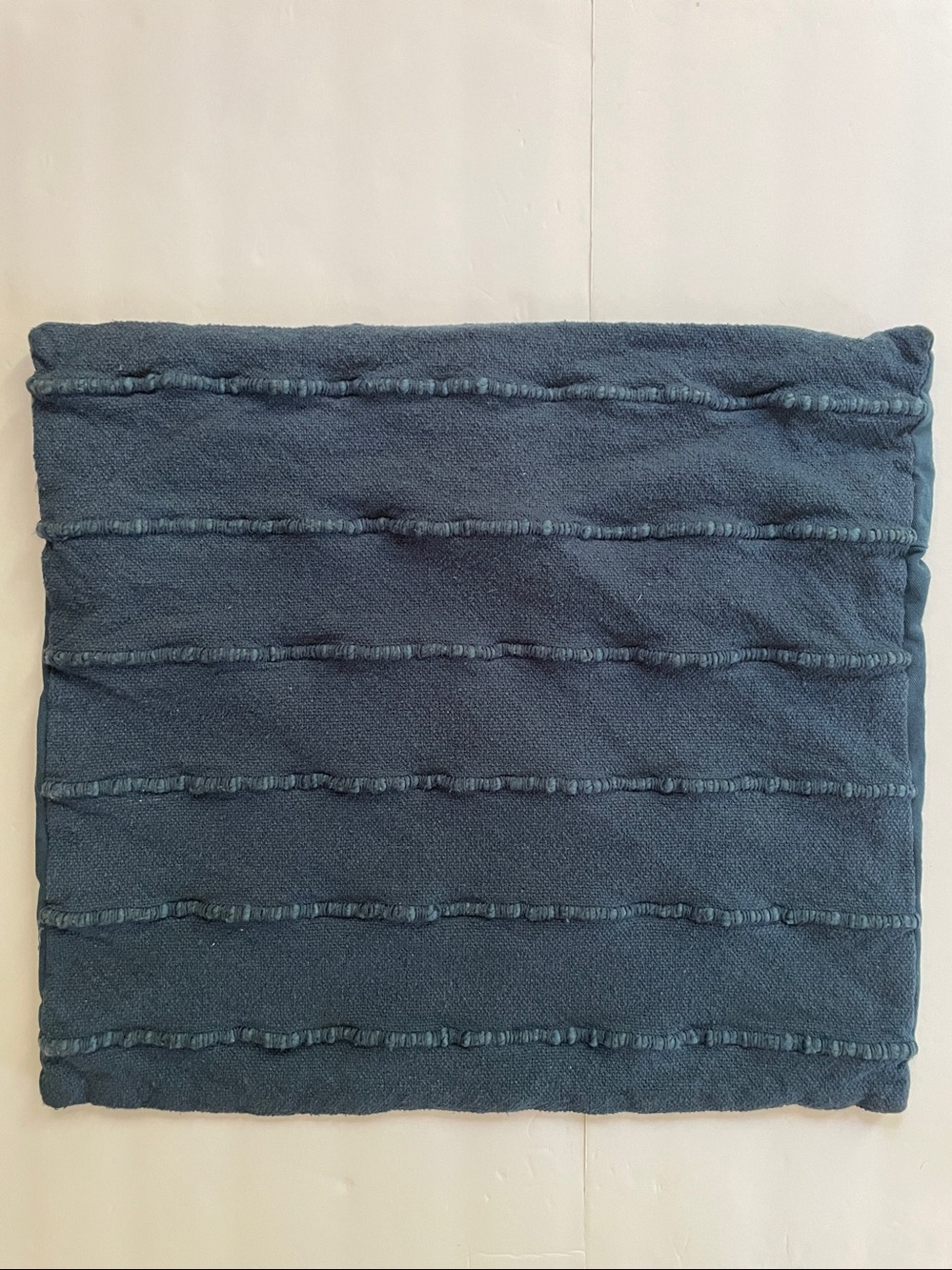 Cotton Pillow COVER INDIA Square Zippered Washable Chambray Denim Blue 19